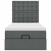 vidaXL Ottoman-Bett mit Matratze Dunkelgrau 100x200 cm Stoff
