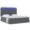 vidaXL Bett mit LED-Lichtleisten Dunkelgrau 200 x 200 cm Samt