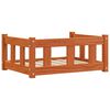 vidaXL Hundebett Wachsbraun 65,5 x 50,5 x 28 cm Massives Kiefernholz