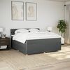 vidaXL Boxspringbett mit Matratze Dunkelgrau 180x200 cm Stoff