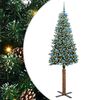 vidaXL Schlanker Weihnachtsbaum mit 300 LEDs Grün und Weiß 210 cm