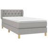 vidaXL Boxspringbett mit Matratze Hellgrau 80x200 cm Stoff