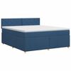vidaXL Boxspringbett mit Matratze mit Kopfteil Blau 160 x 200 cm Stoff