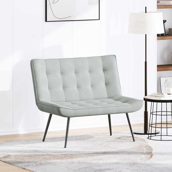 vidaXL Sitzbank Hellgrau 110x74x84 cm Samt