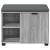 vidaXL Flurbank mit Kissen mit Regal Graues Sonoma 60 x 38 x 46 cm