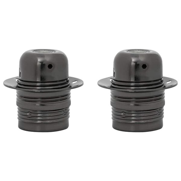 vidaXL Lampenfassungen 2 Stk. Gl&auml;nzend Schwarz E27