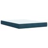 vidaXL Boxspringbett mit Matratze Dunkelblau 140x190 cm Samt