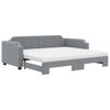 vidaXL Tagesbett Ausziehbar mit Matratze Hellgrau 100x200 cm Stoff