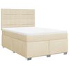 vidaXL Boxspringbett mit Matratze Creme 140x190 cm Stoff