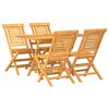vidaXL 5-tlg. Garten-Essgruppe Massivholz Teak