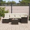 vidaXL Gartensofa-set mit Kissen mit Speicher 7 pcs Poly Rattan