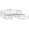 vidaXL Tagesbett Ausziehbar mit Schubladen ohne Matratze Weiß 90x190cm
