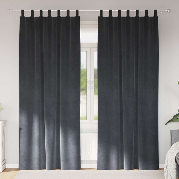 vidaXL Verdunkelungsvorh&auml;nge 2 pcs Hellgrau 140 x 260 cm Samt