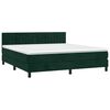 vidaXL Boxspringbett mit Matratze & LED Dunkelgr&uuml;n 160x200 cm Samt
