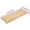 vidaXL Stufenmatten 15 Stk. 65x21x4 cm Creme Rechteckiger Rand