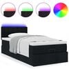 vidaXL Ottoman-Bett mit Matratze & LEDs Schwarz 90x190 cm Stoff