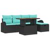 vidaXL Garten-Sofa-Set 6 pcs Schwarz Poly-Rattan