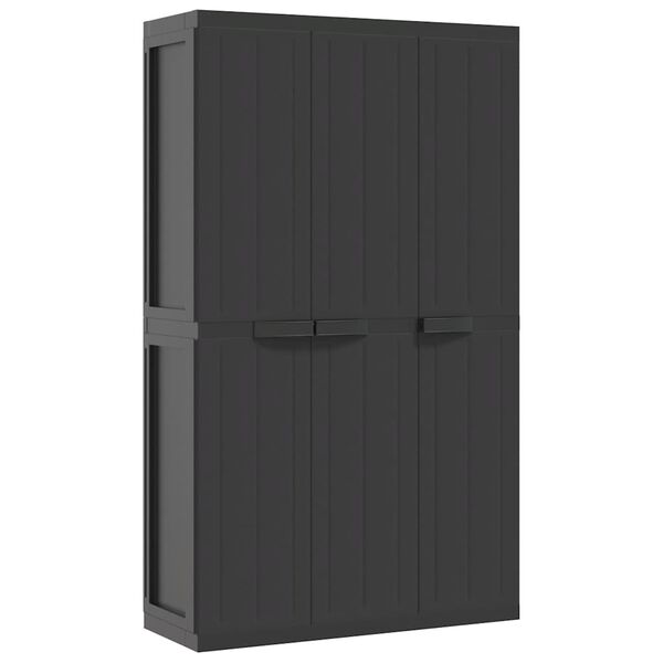 vidaXL Gartenschrank Schwarz 97x37x165 cm PP
