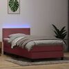 vidaXL Boxspringbett mit Matratze & LED Rosa 80x220 cm Samt