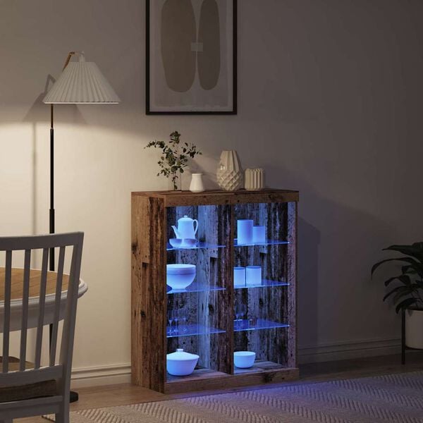 vidaXL LED-Sideboard Altholz 41 x 37 x 100 cm Holzwerkstoff