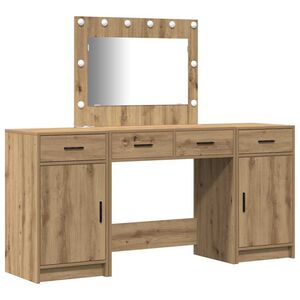 vidaXL Schminktisch 3 Stk. Braun 78,5 x 41 x 135 cm Holzwerkstoff