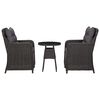 vidaXL Gartenst&uuml;hle 2 Stk. mit Teetisch Poly Rattan Schwarz