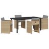 vidaXL Garten Essgruppe 5 pcs Beige Poly-Rattan