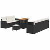 vidaXL Gartensofa-set 10 stk. Schwarz Poly-Rattan