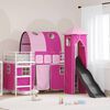 vidaXL Kinderloftbett Wei&szlig; und Rosa 99,5 x 190 cm Metall
