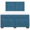 vidaXL Boxspringbett mit Matratze Blau 160x200 cm Samt