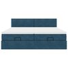vidaXL Ottoman-Bett mit Matratzen & LEDs Dunkelblau 180x200 cm Samt