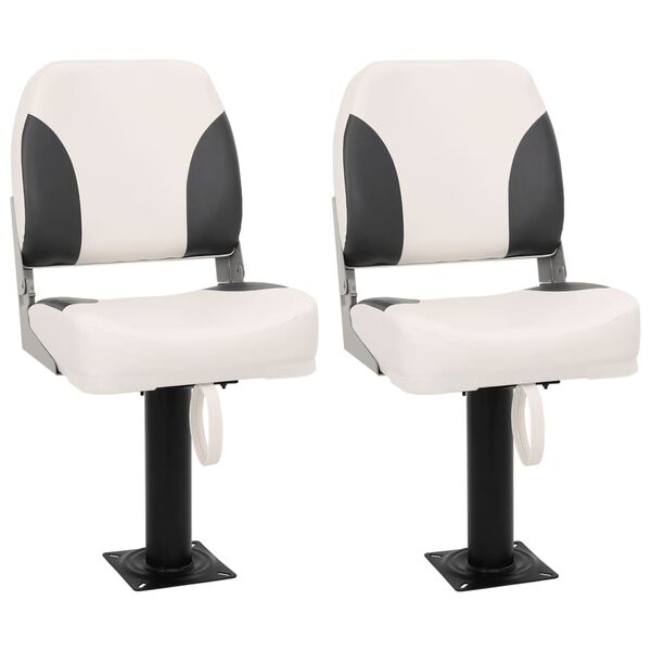 vidaXL Klappbarer Bootsitz 2er-Set Niedrige R&uuml;ckenlehne
