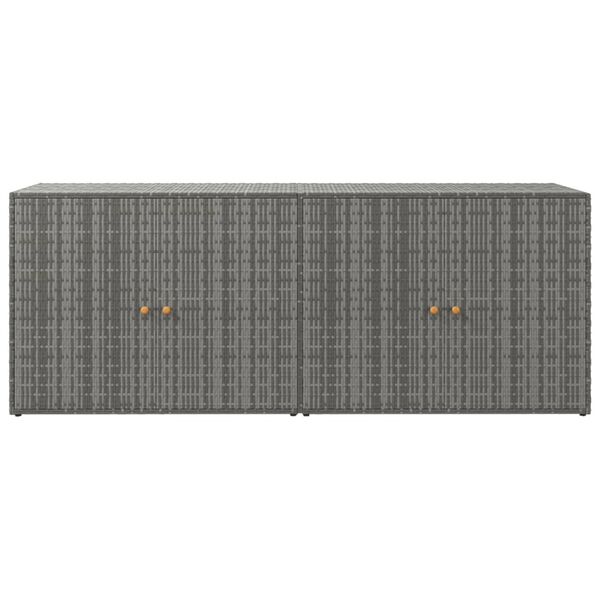 vidaXL Gartenschrank Grau 198x55,5x80 cm Poly Rattan
