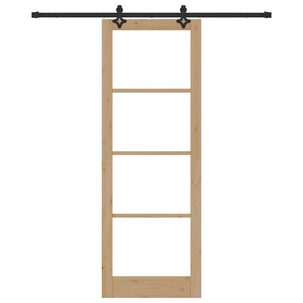 vidaXL Schiebet&uuml;r ORKDAL Nat&uuml;rlich und Schwarz 83 x 232 cm