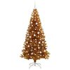 vidaXL Weihnachtsbaum mit 300 LEDs mit St&auml;nder Gold 210 cm PET