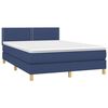 vidaXL Boxspringbett mit Matratze & LED Blau 140x200 cm Stoff