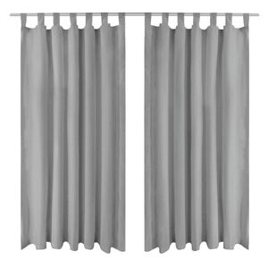vidaXL Vorh&auml;nge aus Mikro-Satin 2 Stk. mit Schlaufen 140&times;225 cm Grau