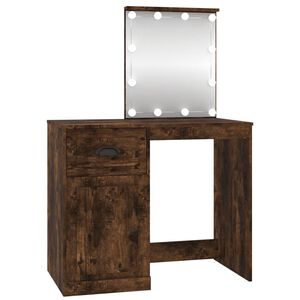 vidaXL Schminktisch mit LEDs R&auml;uchereiche 90x50x132,5 cm Holzwerkstoff