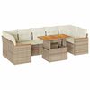 vidaXL 8-tlg. Garten-Sofagarnitur mit Kissen Beige Poly Rattan Akazie