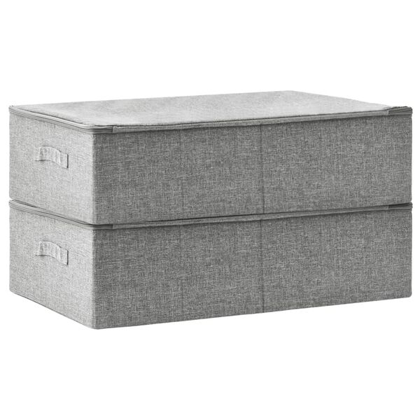 vidaXL Aufbewahrungsboxen 2 Stk. Stoff 70x40x18 cm Grau