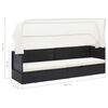 vidaXL Gartensofa mit Sonnendach Schwarz Poly Rattan