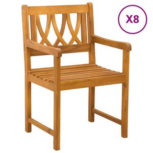 vidaXL Gartenst&uuml;hle 8 pcs Natur Massives Akazienholz