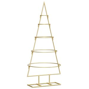 vidaXL Metall Weihnachtsbaum Gold 90 cm Pulverbeschichteter Stahl