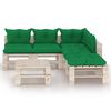 vidaXL 6-tlg. Garten-Lounge-Set aus Paletten mit Kissen Kiefernholz