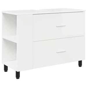 vidaXL Waschtisch Hochglanz Wei&szlig; 80 x 35 x 60 cm Holzwerkstoff