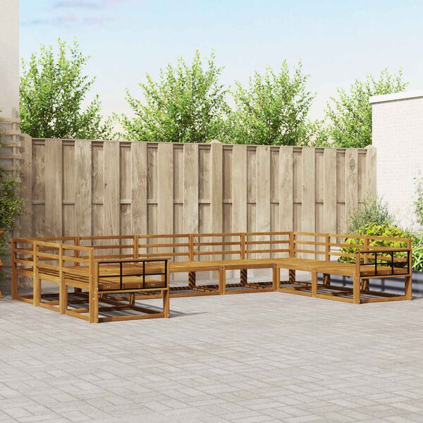 vidaXL Outdoor-Sofagarnitur 9 pcs Natur Massivholz Akazie