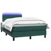 vidaXL Boxspringbett mit Matratze & LED Dunkelgr&uuml;n 120x220 cm Samt