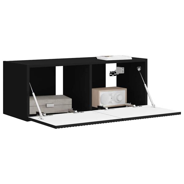 vidaXL TV-Wandschrank Schwarz 78,5 x 31 x 29,5 cm Holzwerkstoff