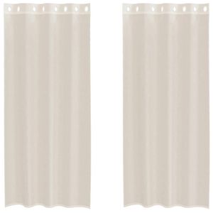 vidaXL Voile Vorh&auml;nge mit &Ouml;sen 2 Stk. Creme 140x225 cm