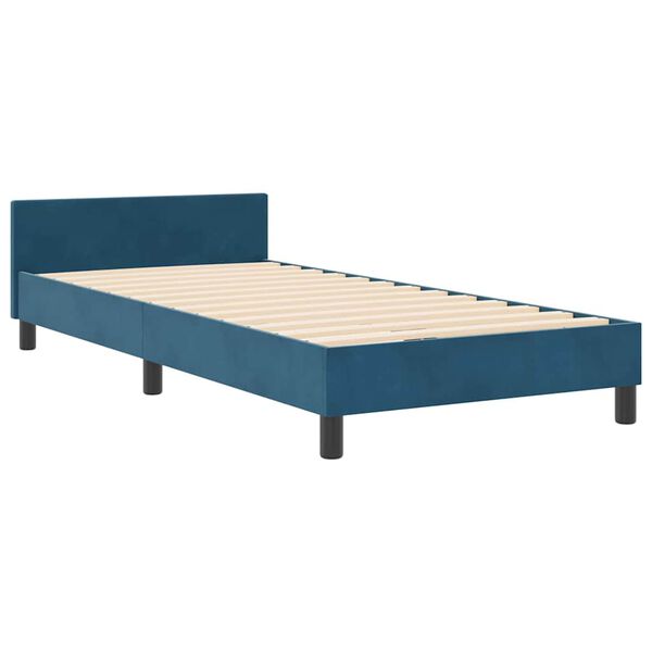 vidaXL Boxspringbett mit Kopfteil Dunkelblau 180 x 200 cm Samt